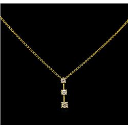 0.40ctw Diamond Pendant - 14KT Yellow Gold