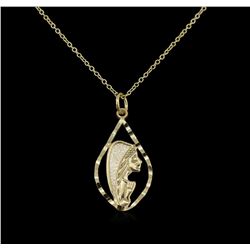 14KT Yellow Gold Religious Pendant With Chain