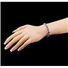Image 4 : 13.00ctw Tanzanite and Diamond Bracelet - 14KT White Gold