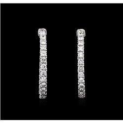 3.96ctw Diamond Earrings - 14KT White Gold