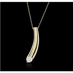 14KT Yellow Gold 0.30ct Diamond Pendant With Chain