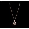 Image 2 : 24.32ct Morganite and Diamond Pendant With Chain - 14KT Rose Gold