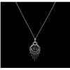 Image 1 : 0.26ctw Diamond Pendant With Chain - 18KT White Gold