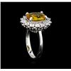 Image 4 : 3.40ct Yellow Sapphire and Diamond Ring - 14KT White Gold