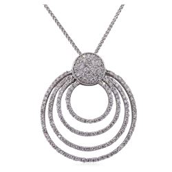 14KT White Gold 0.90ctw Diamond Pendant With Chain