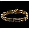 Image 1 : 4.20ctw Sapphire and Diamond Bracelet - 14KT Yellow Gold