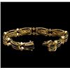 Image 3 : 4.20ctw Sapphire and Diamond Bracelet - 14KT Yellow Gold