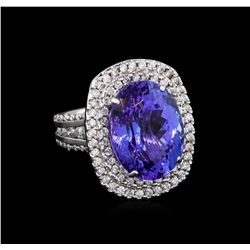 15.06ct Tanzanite and Diamond Ring - 14KT White Gold