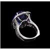 Image 3 : 15.06ct Tanzanite and Diamond Ring - 14KT White Gold