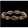 Image 2 : 16.82ctw Citrine and Diamond Bracelet - 14KT Yellow Gold