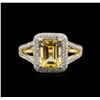 Image 2 : 14KT Yellow Gold 2.12ct Citrine and Diamond Ring