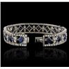 Image 6 : 18KT White Gold 16.40ctw Sapphire and Diamond Bracelet