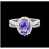 Image 2 : 1.73ct Tanzanite and Diamond Ring - 14KT White Gold