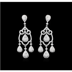 2.01ctw Diamond Dangle Earrings - 14KT White Gold
