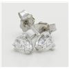 Image 1 : 0.50ctw Diamond Stud Earrings - 14K White Gold