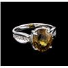 Image 1 : 7.75ct Zircon and Diamond Ring - 14KT White Gold