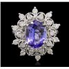 Image 3 : 14KT White Gold 3.07ct Tanzanite and Diamond Ring