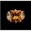 Image 1 : 7.20ct Citrine and Diamond Ring - 14KT Yellow Gold