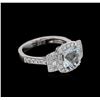 Image 1 : 2.04ct Aquamarine and Diamond Ring - 14KT White Gold
