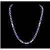 Image 3 : 14KT White Gold 31.90ctw Tanzanite and Diamond Necklace