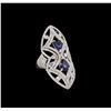 Image 1 : 14KT White Gold 1.98ctw Sapphire and Diamond Ring