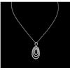 Image 2 : 14KT White Gold 1.30ctw Diamond Pendant With Chain