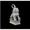 Image 1 : 12.24ctw Diamond Foo Dog Pendant - Platinum