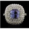 Image 2 : 14KT White Gold 3.08ct Tanzanite and Diamond Ring