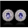 Image 2 : 14KT White Gold 2.44ctw Tanzanite and Diamond Stud Earrings