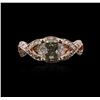 Image 2 : 14KT Rose Gold 1.78ctw Fancy Green Diamond Ring