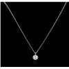 Image 2 : 14KT White Gold 0.50ctw Diamond Pendant With Chain