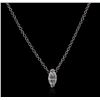 Image 1 : 14KT White Gold 0.24ct Diamond Solitaire Necklace