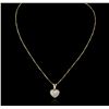 Image 2 : 14KT Yellow Gold 0.10ctw Diamond Heart Pendant With Chain