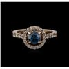 Image 2 : 1.12ctw Blue Diamond Ring - 14KT Rose Gold