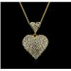 Image 1 : 0.95ctw Diamond Heart Pendant With Chain - 14KT Yellow Gold