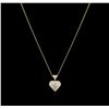 Image 2 : 0.95ctw Diamond Heart Pendant With Chain - 14KT Yellow Gold