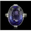 Image 4 : 14KT White Gold 16.98ct Tanzanite and Diamond Ring