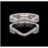 Image 1 : 0.74ctw Diamond Wedding Ring Guard - 18KT White Gold