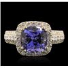 Image 2 : 14KT Yellow Gold 3.71ct Tanzanite and Diamond Ring