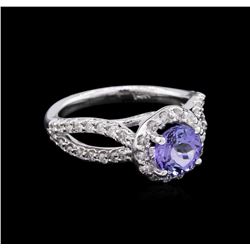 1.22ct Tanzanite and Diamond Ring - 14KT White Gold