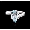 Image 2 : 14KT White Gold 2.19ct Aquamarine and Diamond Ring