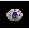 Image 2 : 14KT White Gold 1.37ct Tanzanite and Diamond Ring