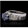 Image 2 : 14KT White Gold 1.92ct Tanzanite and Diamond Ring