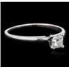 Image 1 : 14KT White Gold 0.40ct Princess Cut Diamond Solitaire Ring