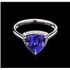Image 2 : 2.82ct Tanzanite and Diamond Ring - 14KT White Gold