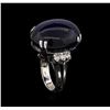 Image 4 : 53.63ct Blue Star Sapphire and Diamond Ring - 14KT White Gold