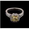 Image 2 : 1.94ctw Light Yellow Diamond Ring - 14KT White Gold