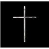 Image 2 : 0.56ctw Diamond Cross Pendant - 14KT White Gold