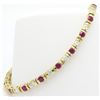 Image 1 : 1.90ctw Diamond and Ruby Bracelet - 14KT Yellow Gold