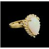 Image 1 : 1.00ct Opal and Diamond Ring - 14KT Yellow Gold